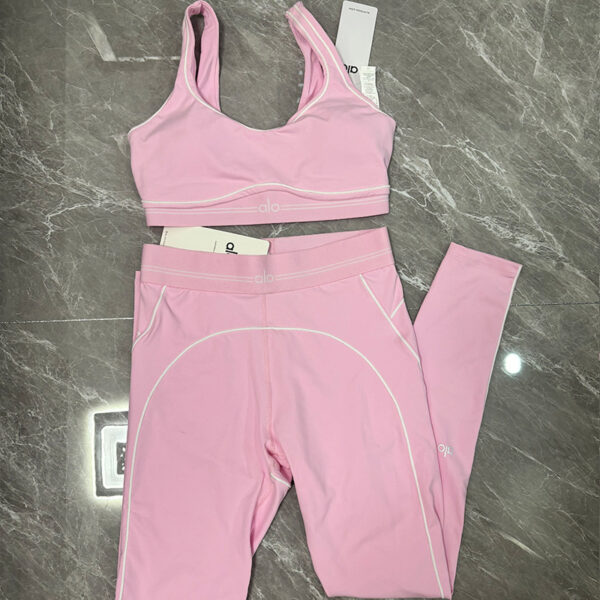 ALO blue and pink fitness high-waisted skinny Pants training set