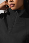 alo's new sun-protective jacket, loose zipper, sports and fitness outdoor semi-high neck casual top set for girls