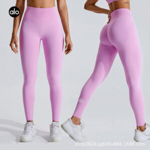 ALO Tight-fitting peach height-lifting high-waisted nude yoga pants with no embarrassing lines, outdoor cycling