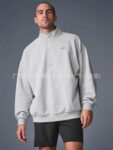 aloyoga outerwear for autumn and winter, warm, with a lapel and half zipper, loose, simple, solid-color sweatshirt, suitable for both men and women