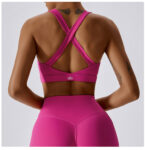 alo nude yoga wear, women's tight-fitting quick-drying exercise running cross back beauty fitness bra