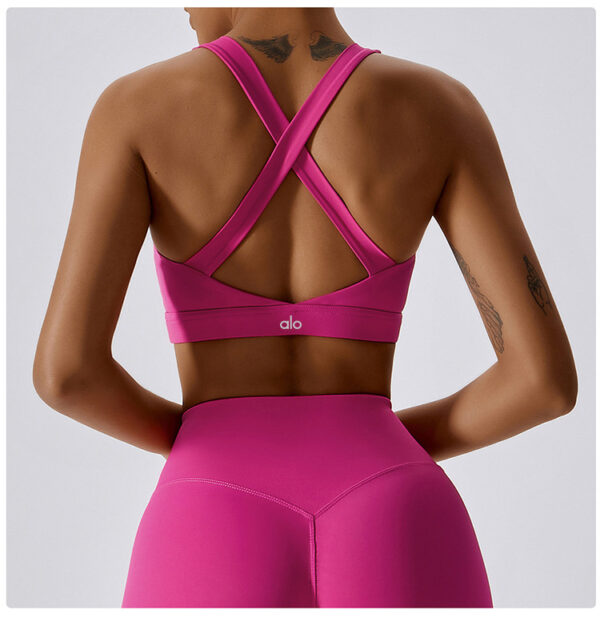 alo nude yoga wear, women's tight-fitting quick-drying exercise running cross back beauty fitness bra