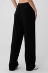 alo straight-leg pants, fashionable women's sports pants, fitness wear, slimming while running, drawstring long pants with a good drape
