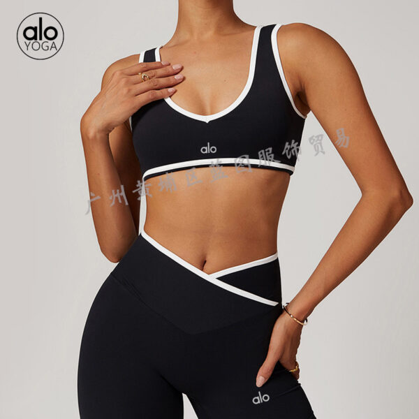 alo yoga set, cross high-waist sports set, women's running and fitness yoga wear