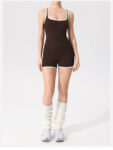 alo yoga fitness, running, beautiful back jumpsuit, tight with chest pads, aerial yoga suit