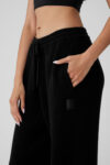 alo straight-leg pants, fashionable women's sports pants, fitness wear, slimming while running, drawstring long pants with a good drape