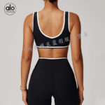 alo yoga set, cross high-waist sports set, women's running and fitness yoga wear