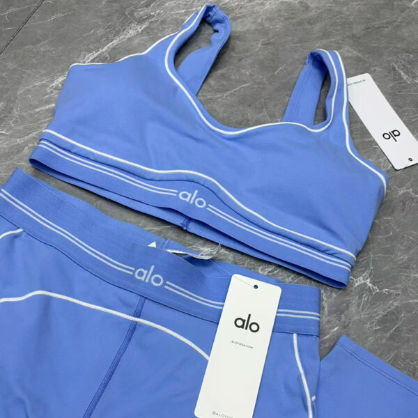 ALO blue and pink fitness high-waisted skinny Pants training set