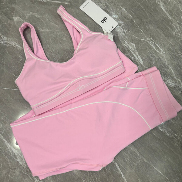 ALO blue and pink fitness high-waisted skinny Pants training set