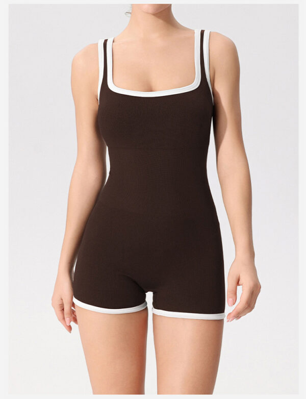 alo yoga fitness, running, beautiful back jumpsuit, tight with chest pads, aerial yoga suit