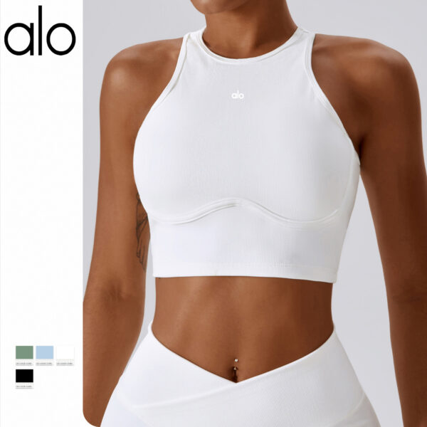aloyoga vest, shock-absorbing, high-strength sports vest, threaded and hollowed-out, beautiful back, slimming, tight yoga bra