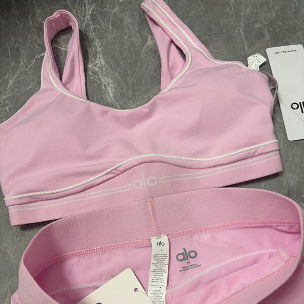 ALO blue and pink fitness high-waisted skinny Pants training set