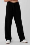 alo straight-leg pants, fashionable women's sports pants, fitness wear, slimming while running, drawstring long pants with a good drape