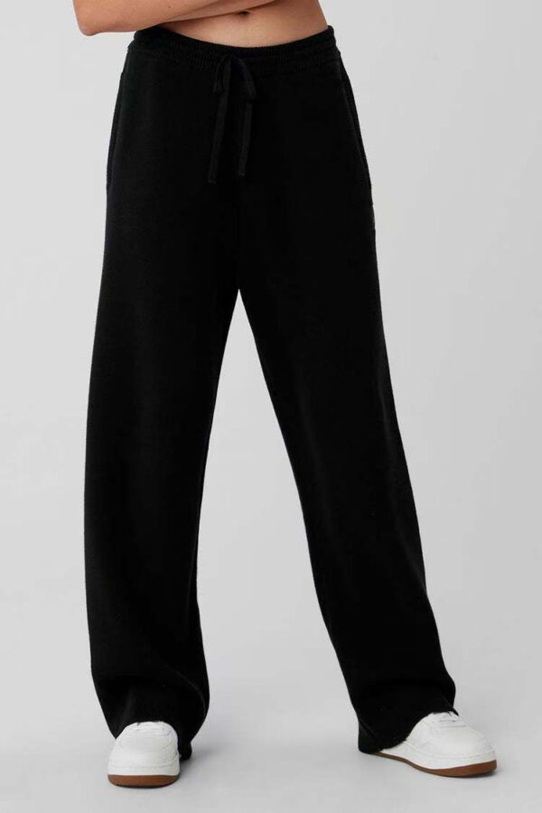 alo straight-leg pants, fashionable women's sports pants, fitness wear, slimming while running, drawstring long pants with a good drape