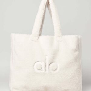 aloyoga plush tote bag, winter large-capacity cashmere handbag, versatile casual bag