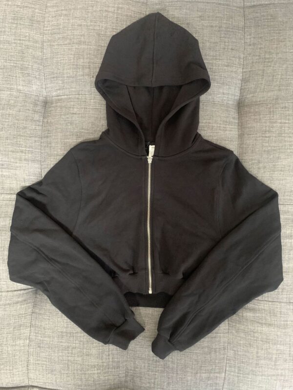 Sweatshirt woman, street style, short cardigan, hooded yoga wear, zippered long-sleeved top, sporty casual jacket