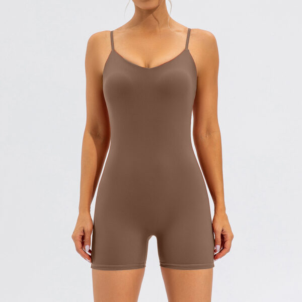 Sexy peach-buttocks yoga jumpsuit, quick-drying fitness exercise and beautiful back aerial yoga wear