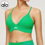 alo sports bras with a feminine look, V-neck, detachable and breast pads