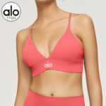 alo sports bras with a feminine look, V-neck, detachable and breast pads