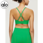 alo sports bras with a feminine look, V-neck, detachable and breast pads