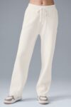 alo straight-leg pants, fashionable women's sports pants, fitness wear, slimming while running, drawstring long pants with a good drape