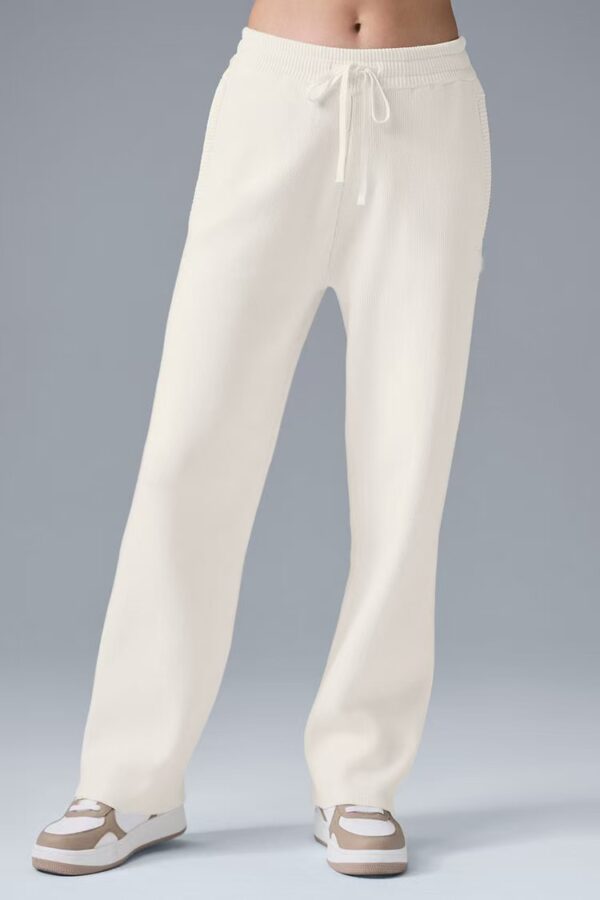 alo straight-leg pants, fashionable women's sports pants, fitness wear, slimming while running, drawstring long pants with a good drape