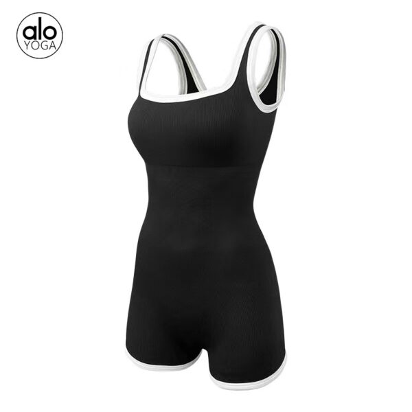 alo yoga fitness, running, beautiful back jumpsuit, tight with chest pads, aerial yoga suit