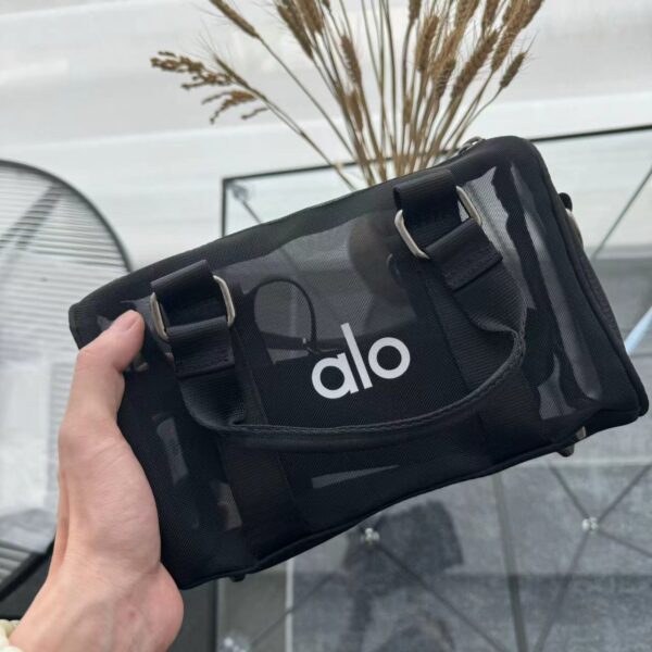 Mini perforated hand-held mesh bag, single-shoulder and cross-shoulder dual-purpose mesh zipper phone case, wear-resistant