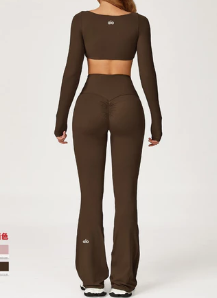 Autumn shockproof nude yoga wear set, quick-drying tight fitness wear, casual sportswear set for women