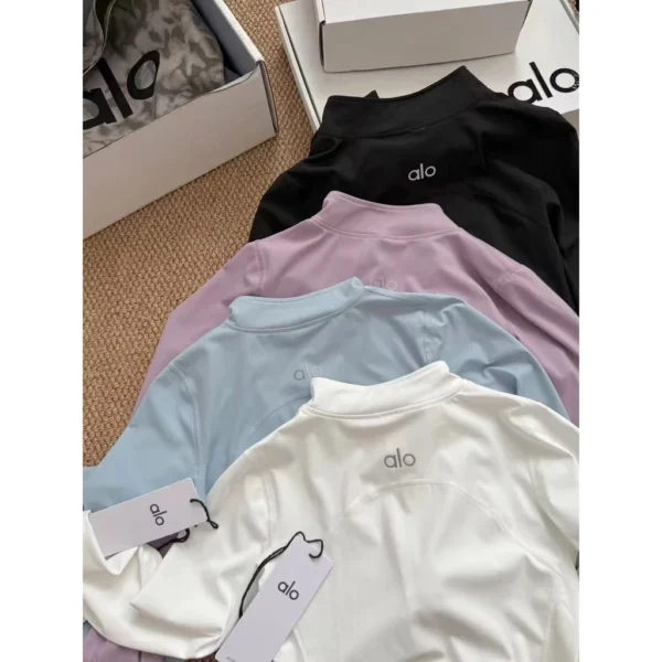 Quick-drying high-neck yoga, three-dimensional cutting, zipper jacket for sun protection