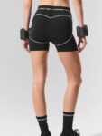 Alo calças de yoga cintura alta encolhimento barriga lifting quadril triplo crash cor yoga shorts fitness running calças de treino mulheres
