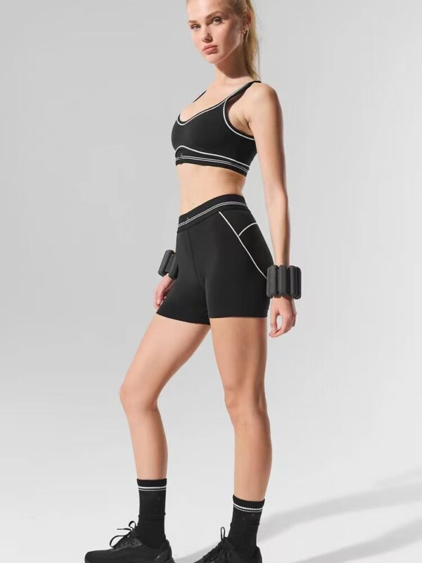 Alo calças de yoga cintura alta encolhimento barriga lifting quadril triplo crash cor yoga shorts fitness running calças de treino mulheres