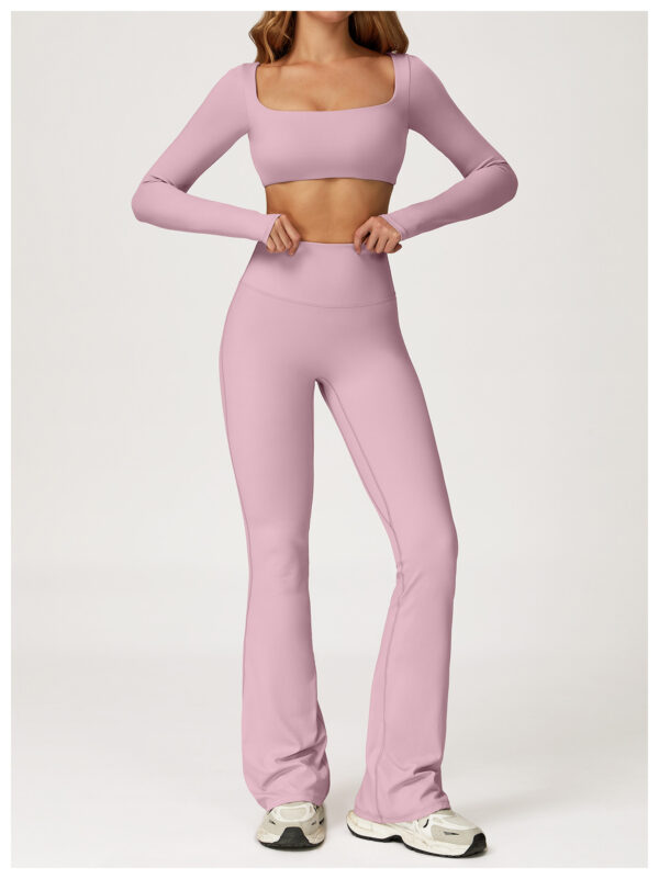 Autumn shockproof nude yoga wear set, quick-drying tight fitness wear, casual sportswear set for women