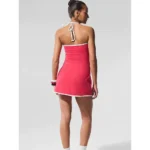 Yoga new color block halter high-neck elastic quick-drying anti-exposure sports and fitness dress