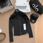 Quick-drying high-neck yoga, three-dimensional cutting, zipper jacket for sun protection