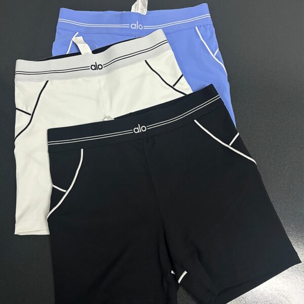 Alo calças de yoga cintura alta encolhimento barriga lifting quadril triplo crash cor yoga shorts fitness running calças de treino mulheres