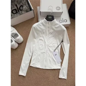 Quick-drying high-neck yoga, three-dimensional cutting, zipper jacket for sun protection