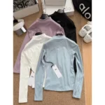 Quick-drying high-neck yoga, three-dimensional cutting, zipper jacket for sun protection