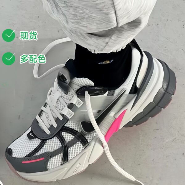 Pure Original Runtekk retro dad Shoes V2K white Silver Gray silver breathable and versatile women's mesh sports shoes