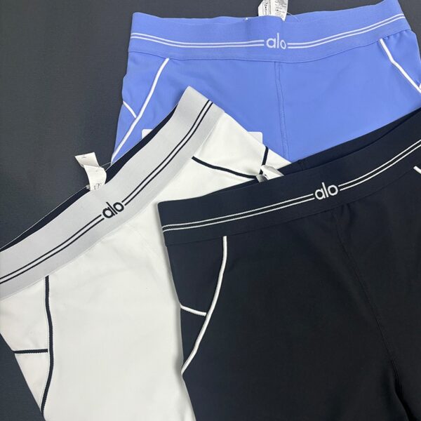 Alo calças de yoga cintura alta encolhimento barriga lifting quadril triplo crash cor yoga shorts fitness running calças de treino mulheres