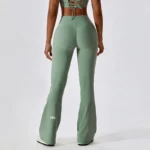 High-waisted cross yoga pants, wide-leg sport pants, hip-lifting fitness micro-pants