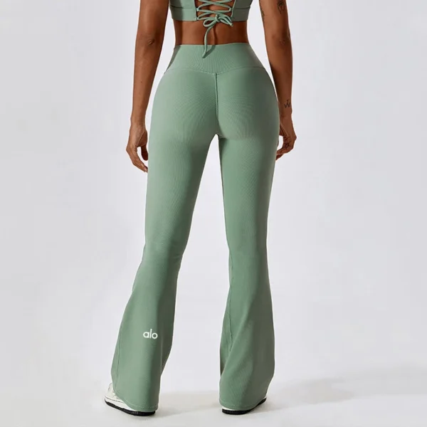 High-waisted cross yoga pants, wide-leg sport pants, hip-lifting fitness micro-pants