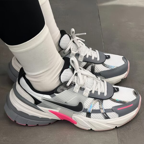 Pure Original Runtekk retro dad Shoes V2K white Silver Gray silver breathable and versatile women's mesh sports shoes