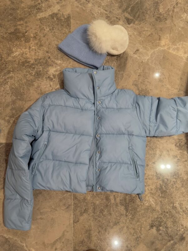 alo puff down cotton-padded jacket is a classic winter thickened and warm stand-up collar loose short sports cotton-padded jacket