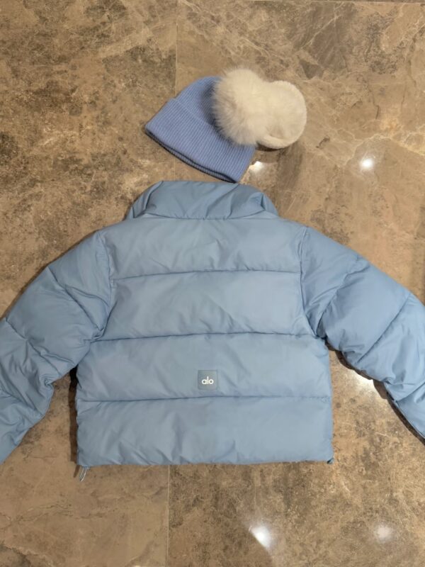 alo puff down cotton-padded jacket is a classic winter thickened and warm stand-up collar loose short sports cotton-padded jacket