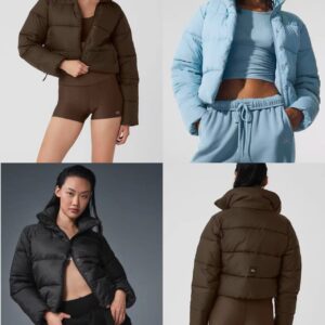 alo puff down cotton-padded jacket is a classic winter thickened and warm stand-up collar loose short sports cotton-padded jacket