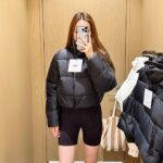 alo puff down cotton-padded jacket is a classic winter thickened and warm stand-up collar loose short sports cotton-padded jacket