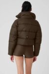 alo puff down cotton-padded jacket is a classic winter thickened and warm stand-up collar loose short sports cotton-padded jacket