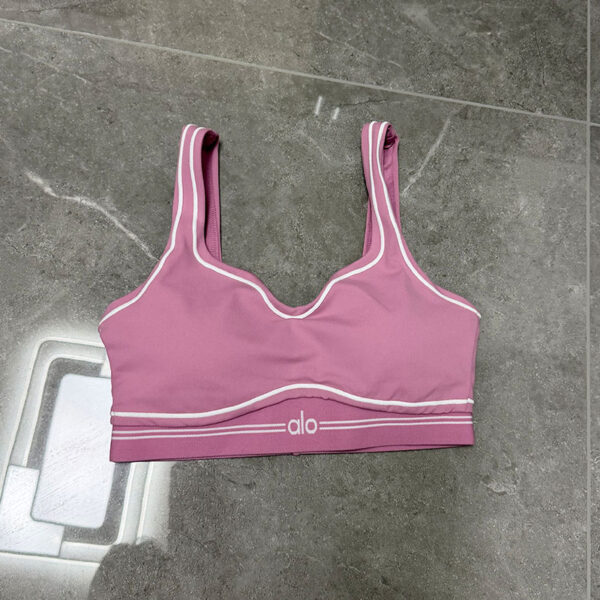 AL0 nude feel gathering sports bra, color-blocked peach butt high-waisted yoga pants, color-blocked sports yoga set