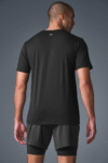 New fashionable fitness American-style sports solid color round neck high-end texture T-shirt, elastic and quick-drying
